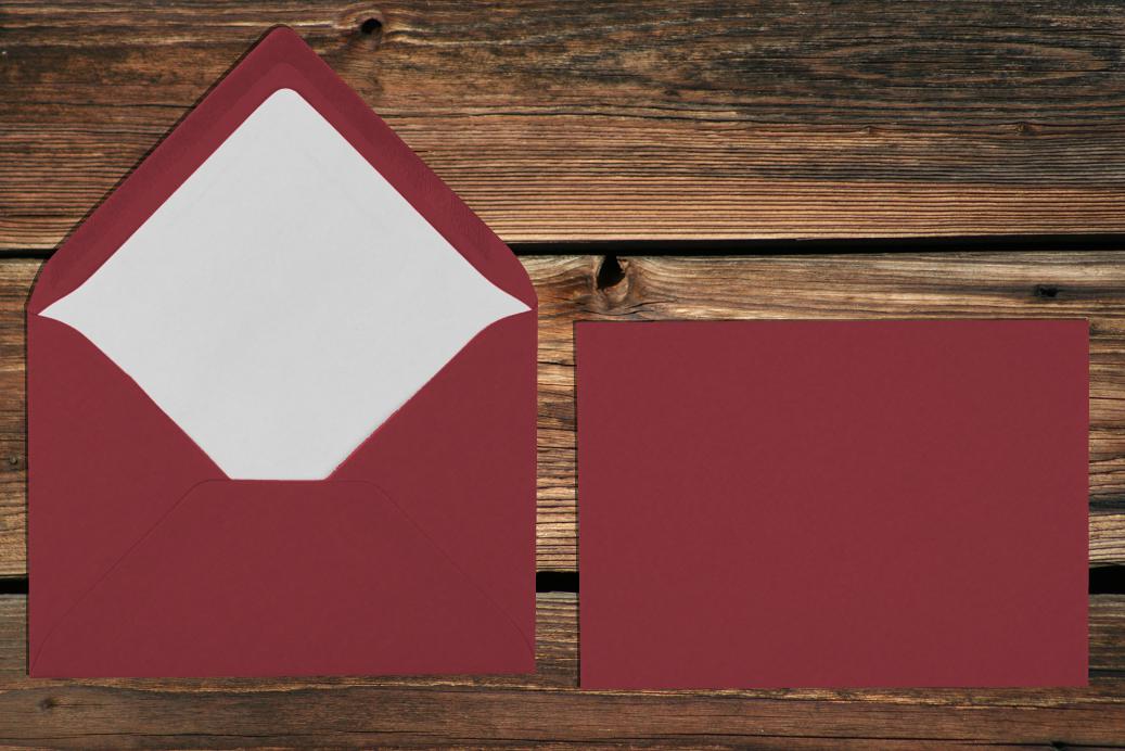 Briefhüllen mit Seidenfutter C6 114x162 mm Nassklebend Rosso 100 g/qm